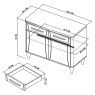 Larsen Scandi Oak and Soft Grey Narrow Sideboard by Bentley Designs Larsen Scandi Oak and Soft Grey Narrow Sideboard by Bentley Designs