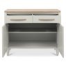 Larsen Scandi Oak and Soft Grey Narrow Sideboard by Bentley Designs