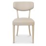Larsen Scandi Oak Upholstered Dining Chairs - Ivory Bonded Leather (Pair) by Bentley Designs