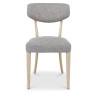 Larsen Scandi Oak Upholstered Dining Chairs - Grey Fabric (Pair) by Bentley Designs