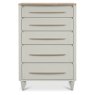 Larsen Scandi Oak and Soft Grey 5 Drawer Chest by Bentley Designs