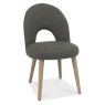 Dansk Scandi Oak 4 Seater Table and 4 Upholstered Chairs - Cold Steel Fabric Dansk Scandi Oak 4 Seater Table and 4 Upholstered Chairs - Cold Steel Fabric