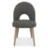 Dansk Scandi Oak 4 Seater Table and 4 Upholstered Chairs - Cold Steel Fabric Dansk Scandi Oak 4 Seater Table and 4 Upholstered Chairs - Cold Steel Fabric