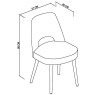 Dansk Scandi Oak 4 Seater Table and 4 Upholstered Chairs - Cold Steel Fabric Dansk Scandi Oak 4 Seater Table and 4 Upholstered Chairs - Cold Steel Fabric