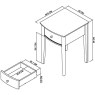 Whitby Scandi Oak and Soft Grey 1 Drawer Bedside Table by Bentley Designs
