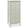 Whitby Scandi Oak and Soft Grey 5 Drawer Chest by Bentley Designs