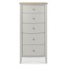 Whitby Scandi Oak and Warm Grey 5 Drawer Chest by Bentley Designs