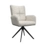 Limini Ivory Swivel Dining Armchair