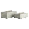 Cardona Set of Two Grey Shagreen Effect Trinket Boxes