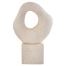 Broc Cream Textured Abstract Loop Sculpture On Pedestal