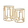 Avantis Set of 2 Mirrored Top Round Side Tables - Tall