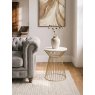 Tula White Glass and Gold Finish Base Side Table Tula White Glass and Gold Finish Base Side Table