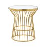 Tula White Glass and Gold Finish Base Side Table Tula White Glass and Gold Finish Base Side Table