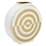Curva Gold and White Ceramic Round Vase Curva Gold and White Ceramic Round Vase