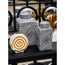 Curva Gold and White Ceramic Round Vase Curva Gold and White Ceramic Round Vase