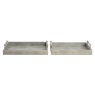 Cardona Set of Two Grey Shagreen Effect Trays Cardona Set of Two Grey Shagreen Effect Trays