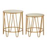 Avantis Gold Finish Set Of 2 Hairpin Design Side Tables Avantis Gold Finish Set Of 2 Hairpin Design Side Tables