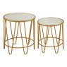 Avantis Gold Finish Set Of 2 Hairpin Design Side Tables Avantis Gold Finish Set Of 2 Hairpin Design Side Tables