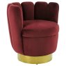 Beauly Wine Velvet Scalloped Swivel Accent Chair Beauly Wine Velvet Scalloped Swivel Accent Chair